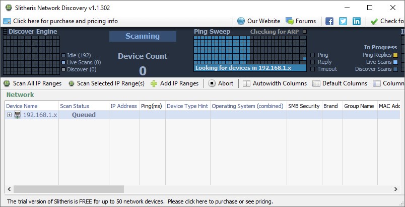 Обнаружение сети Slitheris Pro 1.2.6