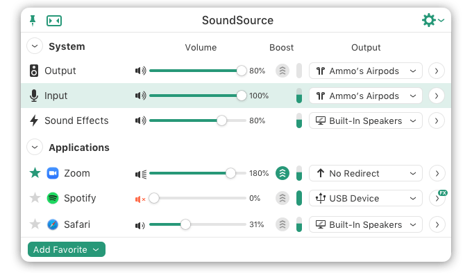 SoundSource версии 5.7.2 для macOS