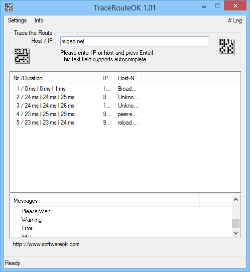 TraceRouteOK версия 3.35 для x64