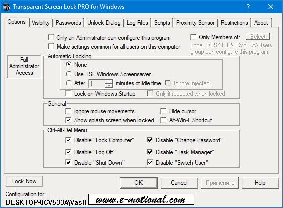 Прозрачный экранный замок Pro 6.19.01