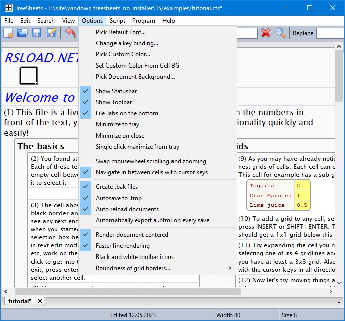 TreeSheets 3 января 2025 и Портативная версия