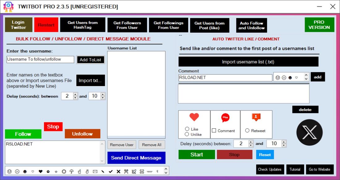 TwitBot Pro версия 2.3.6 для x64