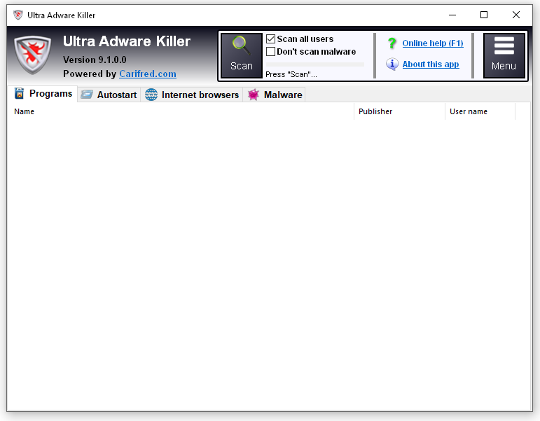 Ultra Adware Killer версии 10.9.0