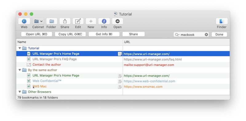 URL Manager Pro версия 6.4.1 для macOS