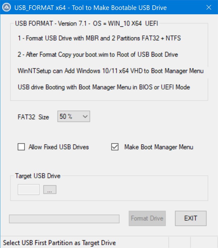 Форматирование USB 7.1 x64