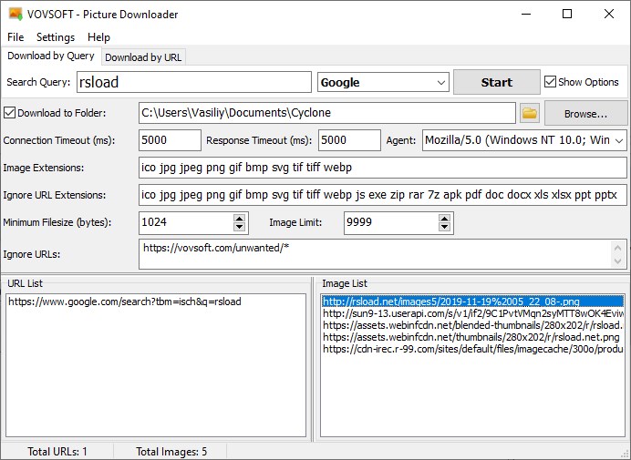 VovSoft Picture Downloader версия 3.0