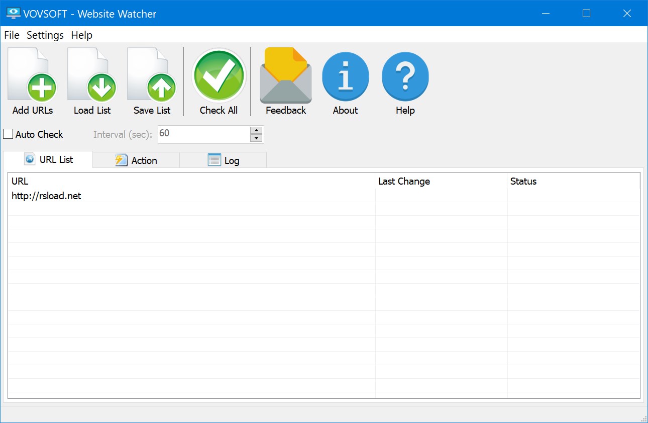 VovSoft Website Watcher версии 1.5