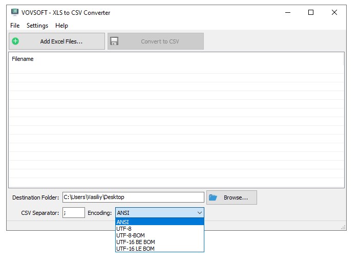 VovSoft Конвертер XLS в CSV версии 2.3