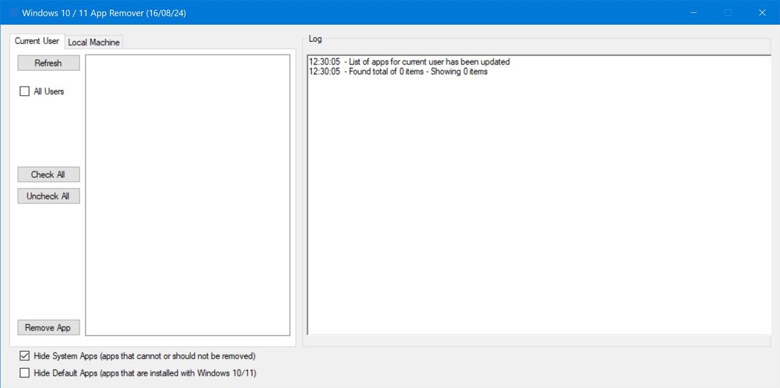 Утилита для удаления приложений Windows 10/11 версии 1.6.2