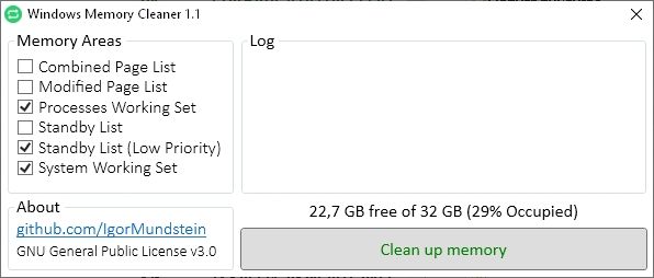 Очиститель памяти для Windows 2.8