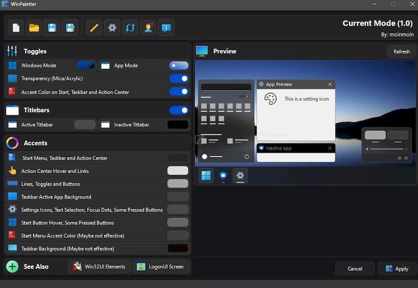 WinPaletter версия 1.0.9.3