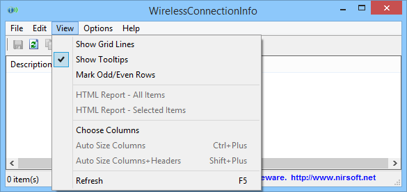 Информация о беспроводном соединении 1.20