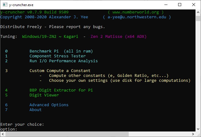 y-Cruncher версия 0.8.5 сборка 9539